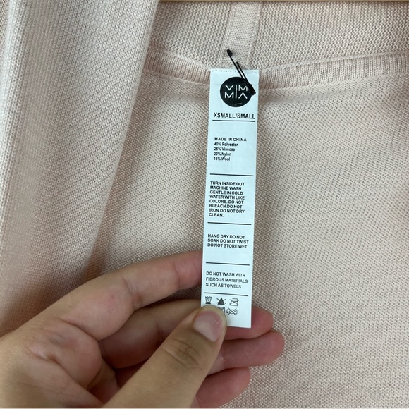VIMMIA Blush Pink Shavasana Lightweight Shawl Cardigan Sweater XS/ Small - Picture 4 of 9